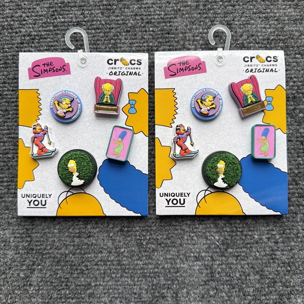 Crocs Jibbitz The Simpsons Meme Shoe Charms 5 Pack Set Homer Mr Burns Milhouse